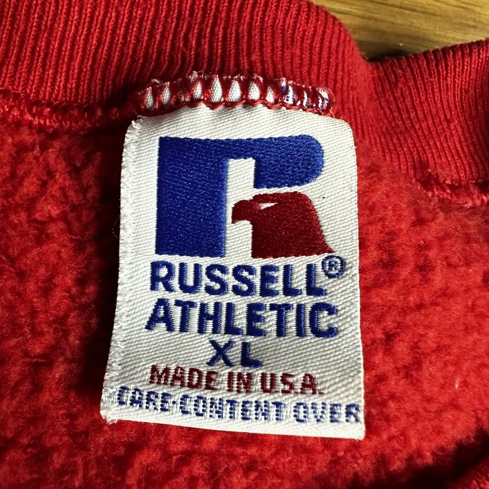 Vintage Russell Athletic Indiana Hoosiers Crewneck Sweatshirt Men XL Red 80s 90s - Picture 5 of 8